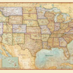 United States Antique Wall Mapcompart   The Map Shop | Old Maps Of The Usa