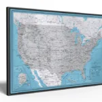 United States Craig Frames Push Pin Travel Map   Usa Framed Poster | Travel Map Of The USA