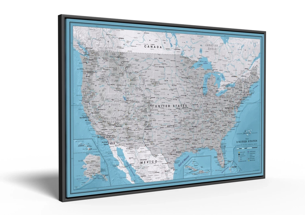United States Craig Frames Push Pin Travel Map - Usa Framed Poster | Travel Map of the USA