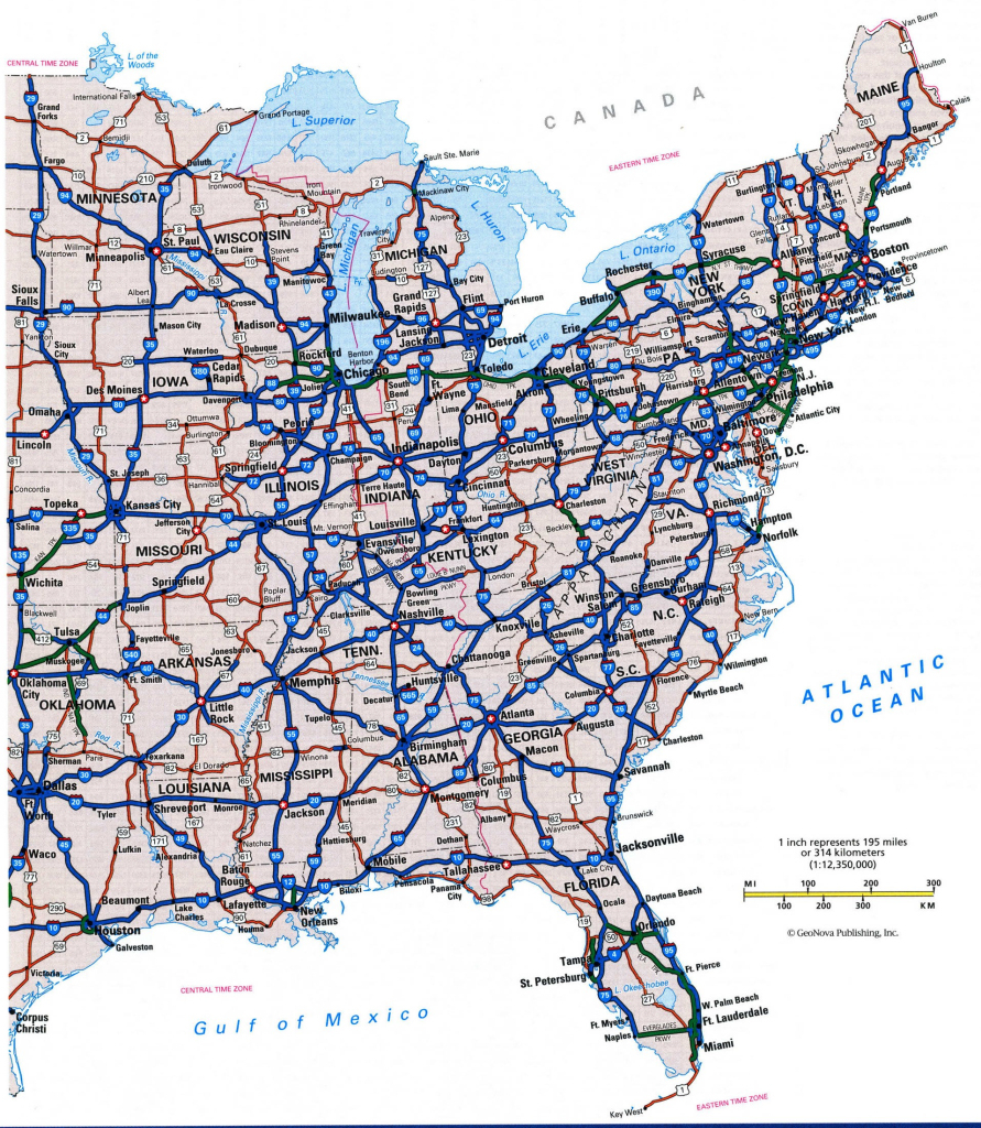 United States Detailed Roads Map. Detailed Map Of The Highways Usa | Highway Map Of East Coast Usa
