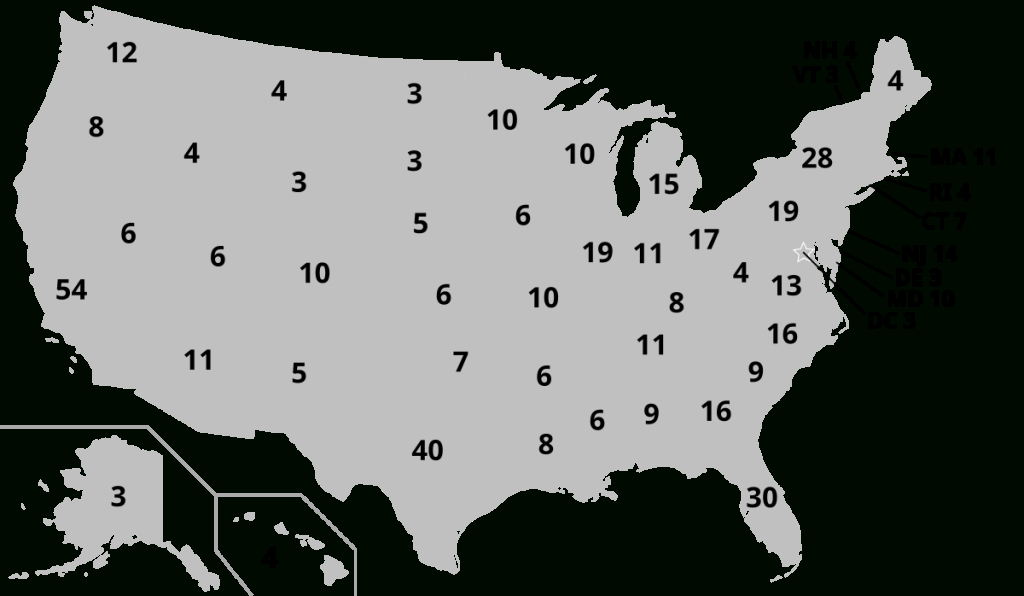 United States Electoral College - Wikipedia | Blank Map of USA Names Electoral Votes Printable 2024