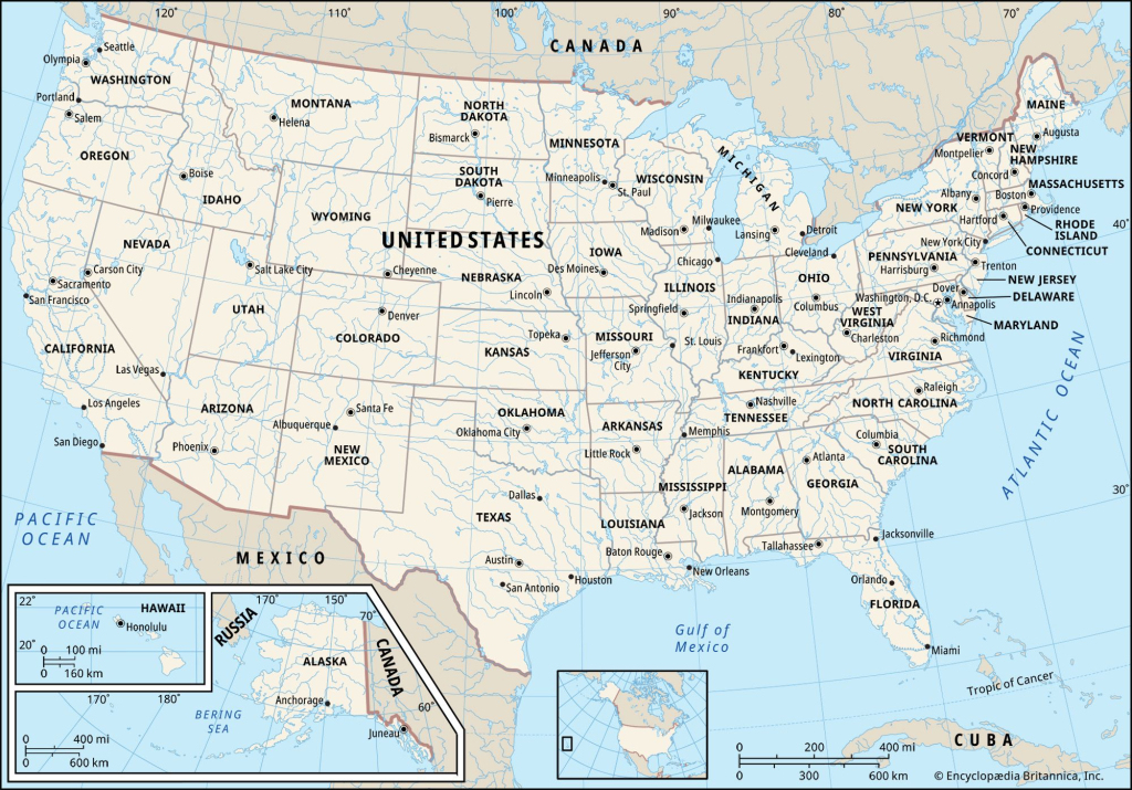 United States | History, Map, Flag, &amp;amp; Population | Britannica | Map of USA Showing All States