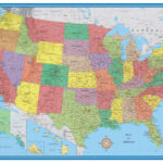 United States Map Classic Premier Usa Us Wall Poster Decor W/ Gulf | Map Of Usa With Oceans
