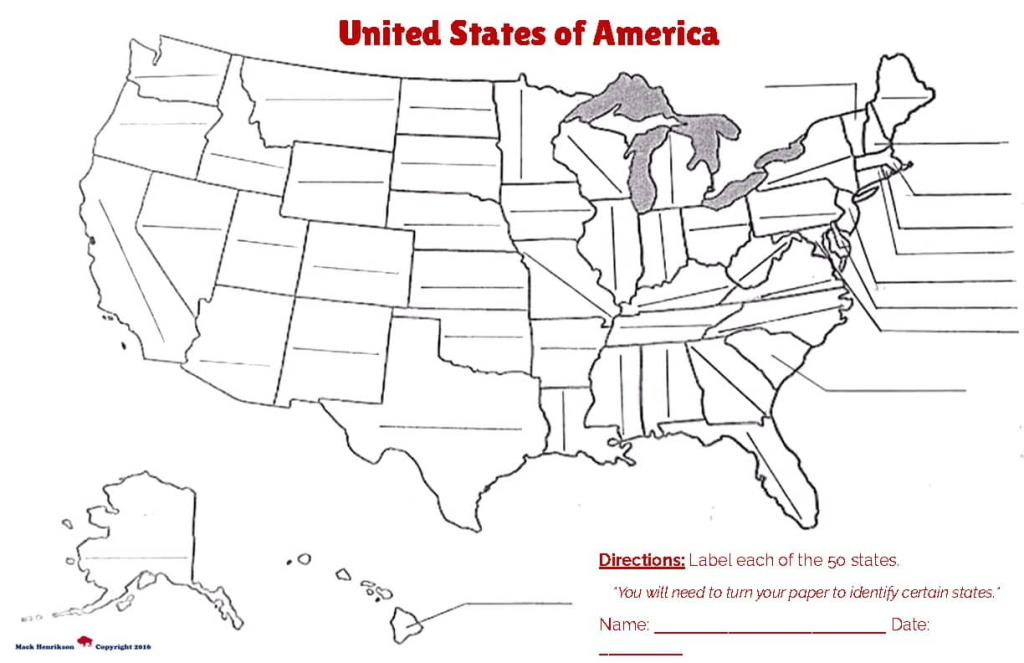 United States Map Enlarged: Fill In The Blankmack Henrikson | Tpt | Fill in the Blank Map of USA