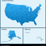 United States Map With Alaska And Hawaii Vector Image | Map Of The Usa With Alaska And Hawaii
