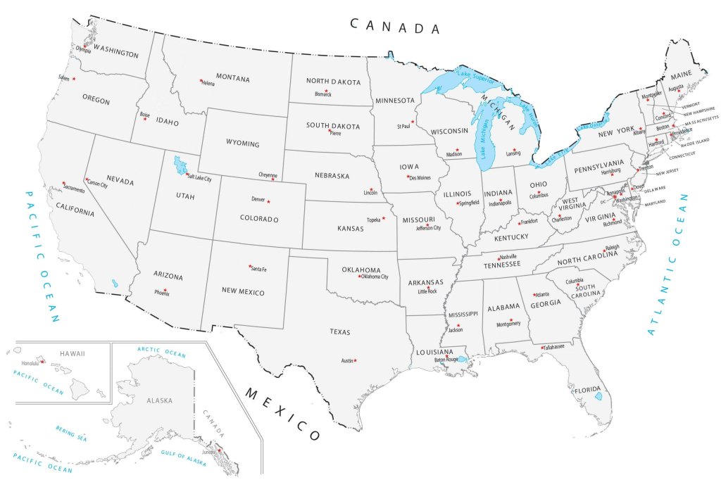 United States Map With Capitals - Gis Geography | Map Of Usa Political Map With Capitals