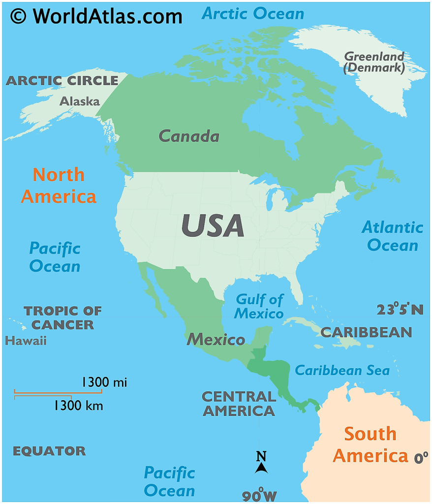 United States Map - World Atlas | Map of USA and Atlantic Ocean
