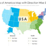 United States Of America Map With Direction Wise State Division Ppt | Map Of USA With Directions