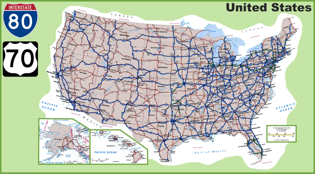 United States Of America — Plonk It | Interstate Map of USA with Cities