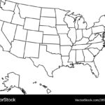United States Outline Map Royalty Free Vector Image | Map Of USA To Fill In