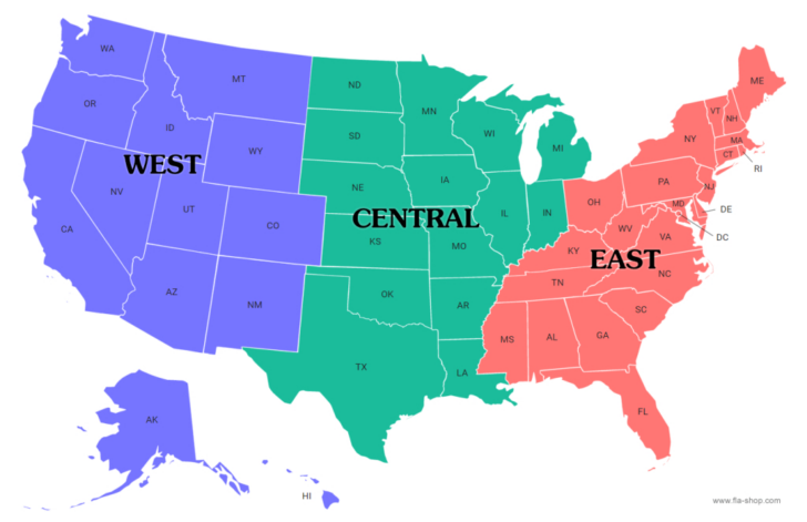 Map of Central USA