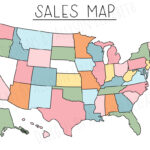 United States Sales Map   Coloring Page To Color In Procreate | Color In Map Of Usa
