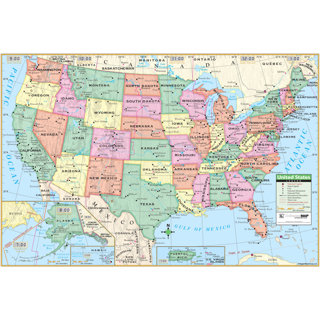 United States Simple Wall Mapkappa - The Map Shop | Simple Map of USA States