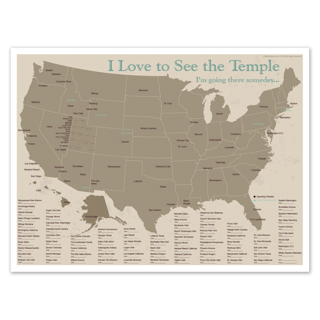 United States Temple Map In Lds Posters On Ldsbookstore | Map of Lds Temples in USA