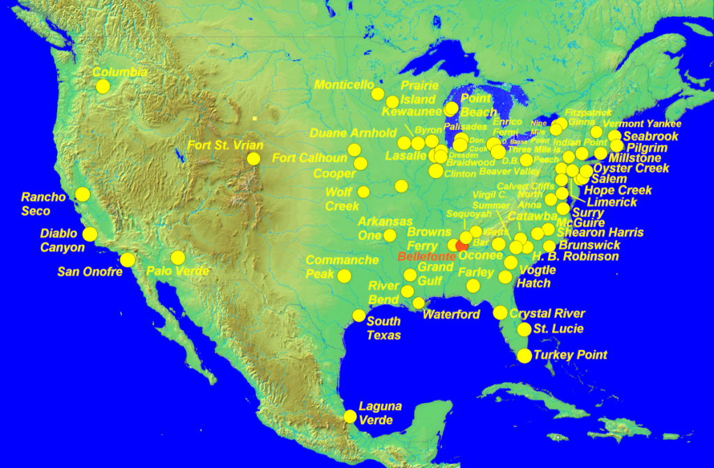 United States U.s. Nuclear Power Plant Locations Map Poster Art Print Pick Size | Nuclear Power Plant Map Of Usa