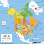 Us Canada Map, Usa Canada Map, Us And Canada Map | Map Of USA And Canada With States And Cities