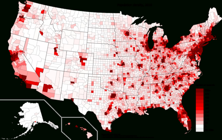 Map of USA with Population