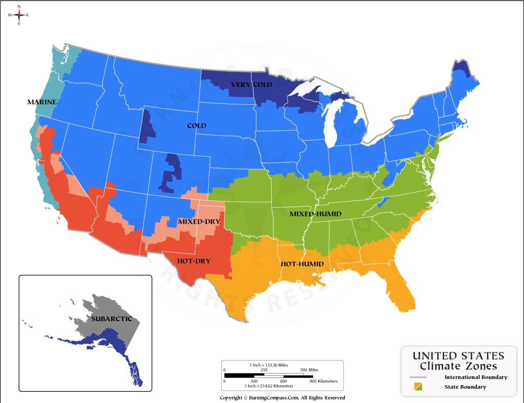 Us Climate Map, Us Climate Zone Map, United States Climate Map | Climate Map Of The Usa