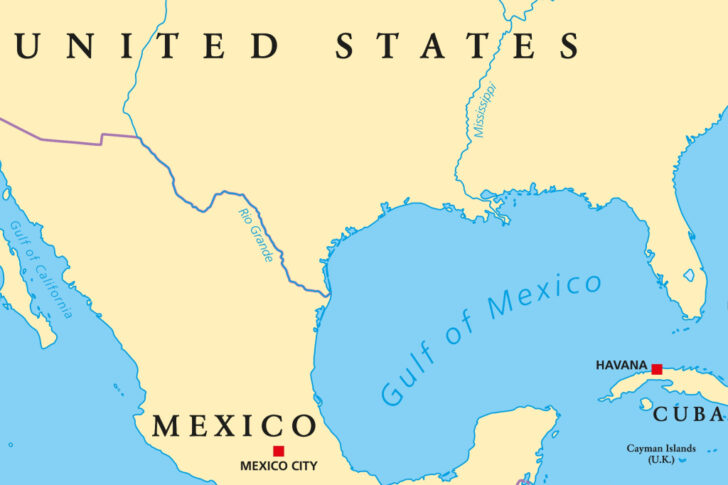Map of Gulf States USA