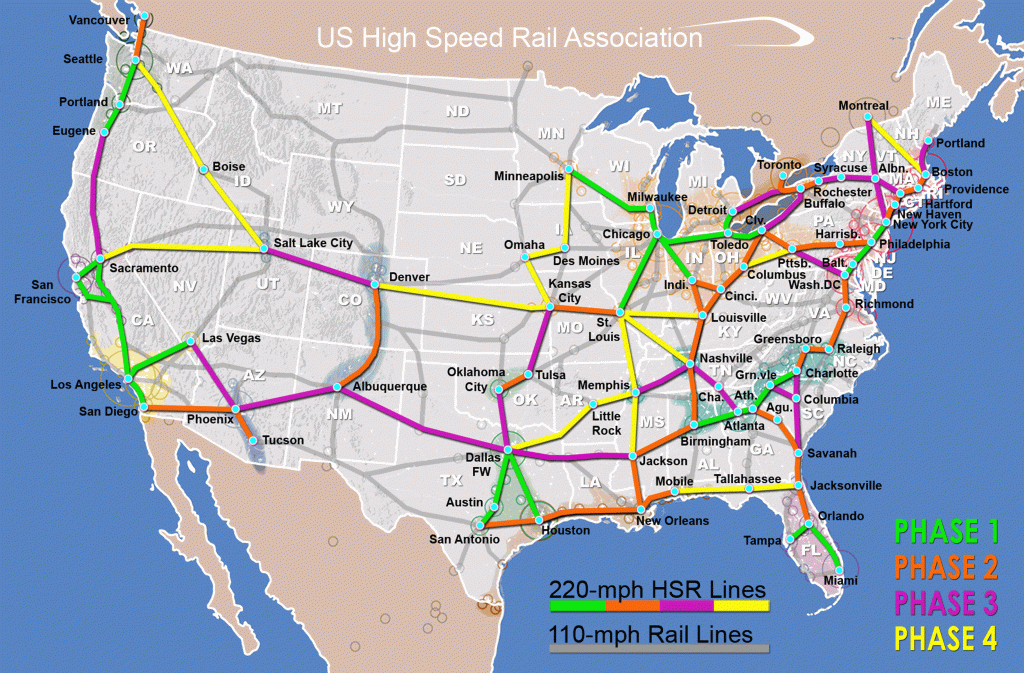 Us High-Speed Rail Map Shows Proposed Routes - Newsweek | Map Of Usa Train Routes