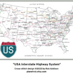 Us Interstate Road Landkarte Kreuzstich Muster (Pdf Download | Interstate Map Of The USA