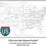Us Interstate Road Landkarte Kreuzstich Muster (Pdf Download | Map Of USA Interstate Highways