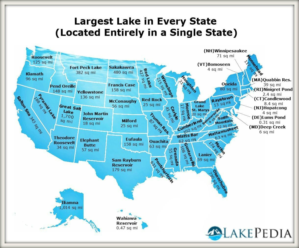 Us Lakes Map - Lakes In Usa Map (Northern America - Americas) | Map Of Lakes In Usa