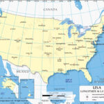 Us Latitude And Longitude Map With Cities | Longitude And Latitude Map Of USA With Cities