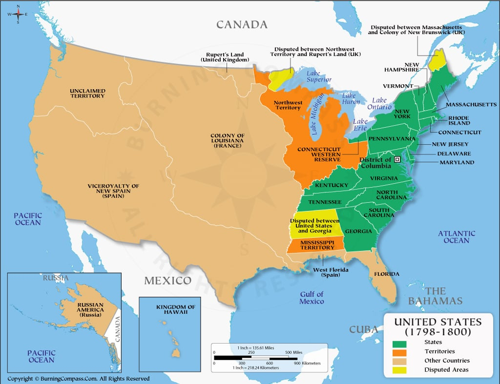 Us Map 1800, Map Of America 1800 | Map of USA in 1800