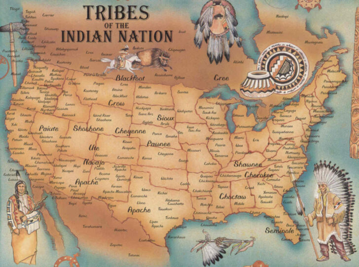 Map of USA Native American Tribes