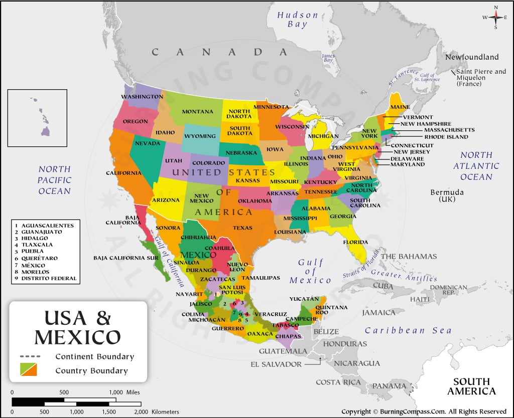 Us Mexico Map, Usa Mexico Map, Us And Mexico Map | Map Of The Usa And Mexico