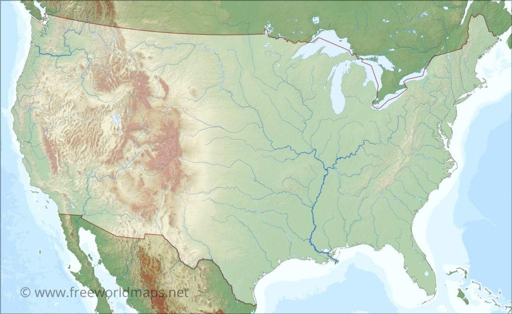 Us Rivers Map | Printable Map of the Rivers of the USA