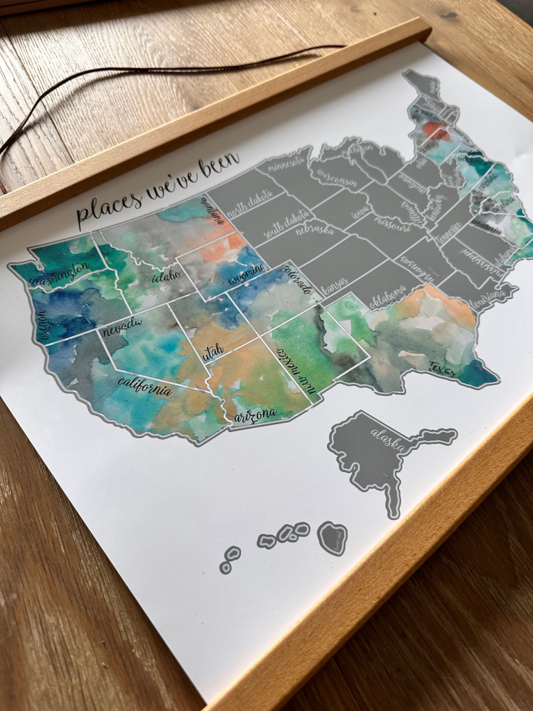 Us Scratch Off Map | Family Adventure Map | Travel Home Decor | Map Of Usa Scratch Off