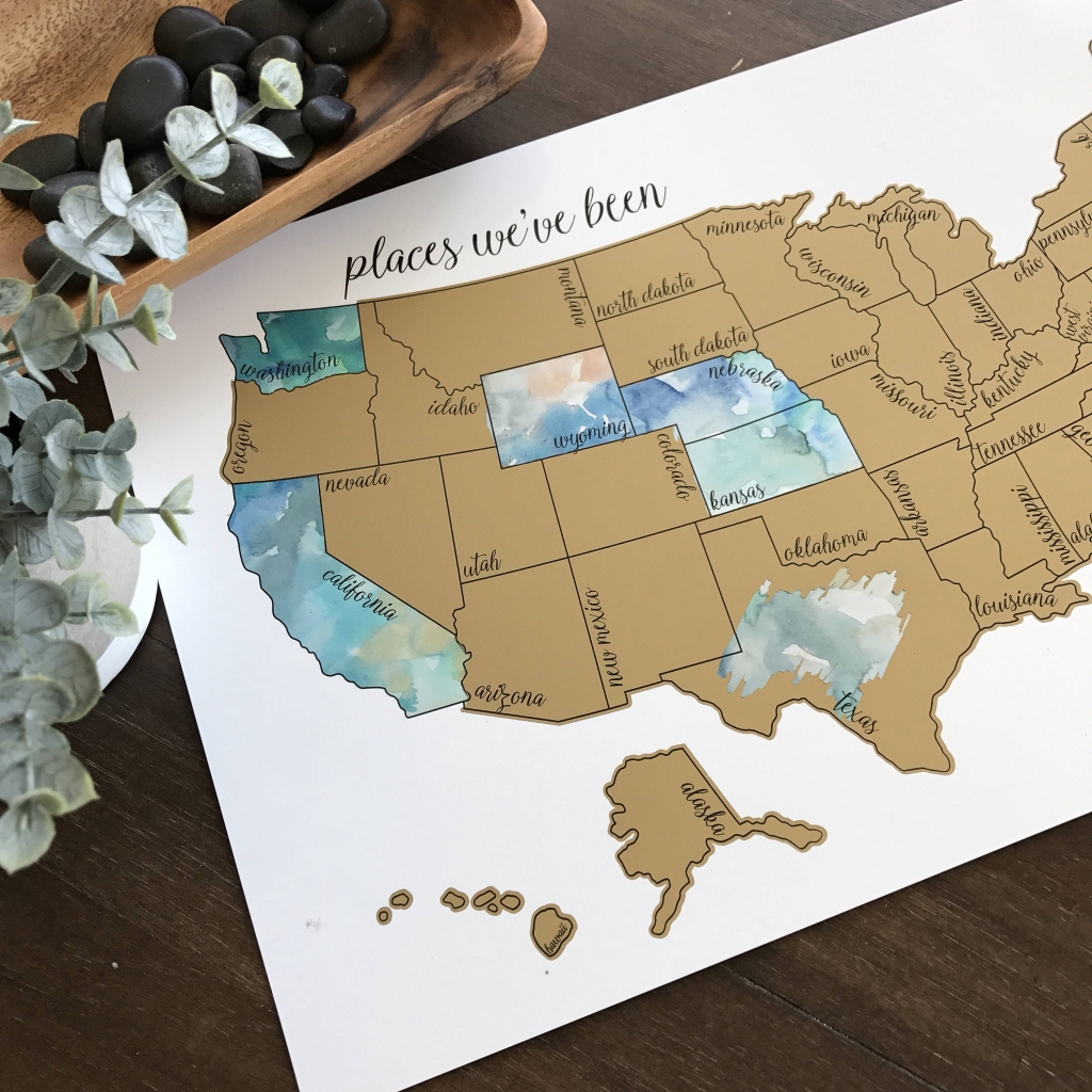 Us Scratch Off Map | Unique Gift Ideas Kids | Wedding Gift For | Scratch Off Map of USA