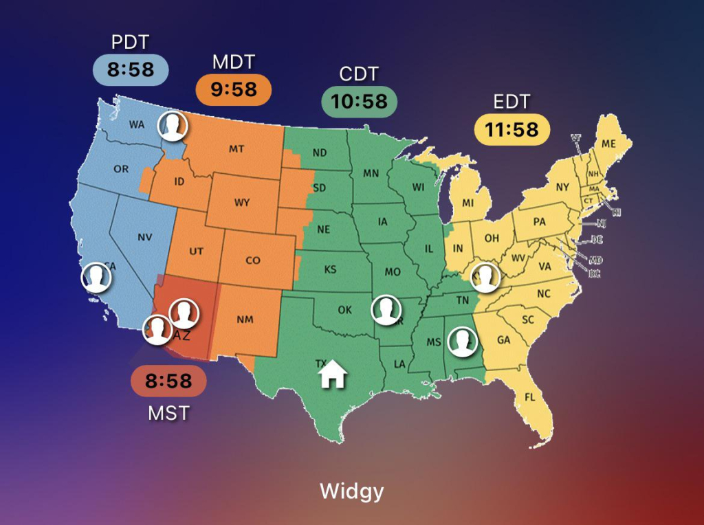 Us Time Zone Map : R/Widgy | Map of USA Time Zones and States