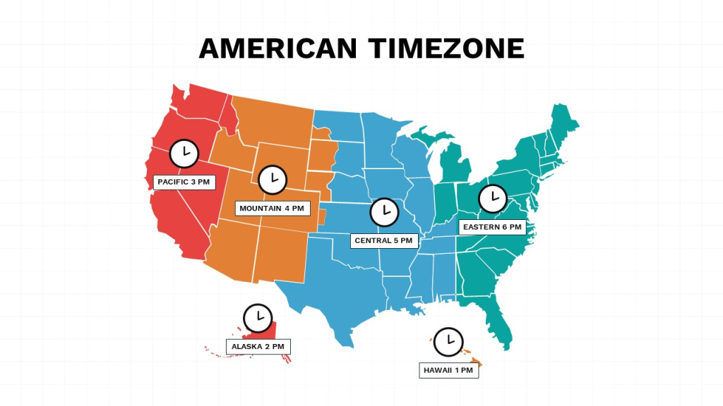 Us Time Zone Map Template | Find United States City Current Time | Map Of Time Zones In Usa Printable