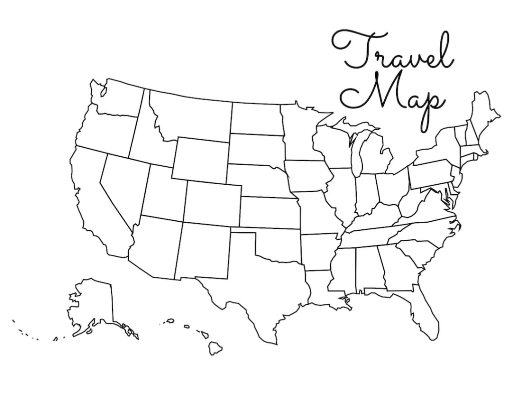 Us Travel Map | Fill In Map | Color In Map | Us Color Map - Etsy Denmark | Map of USA to Fill In