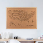 Usa Cork Board Map Personalisierte Landkarte   Karte Für | Map Of Usa Cork Board