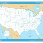 Usa Flüsse Und Seen (Unbeschriftet) Laminierte Wandkarte | River Map Of The USA