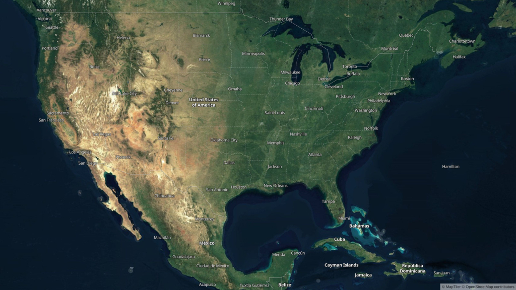 Usa High-Res Satellite In Maptiler Cloud | Maptiler | Satellite Map Of The Usa