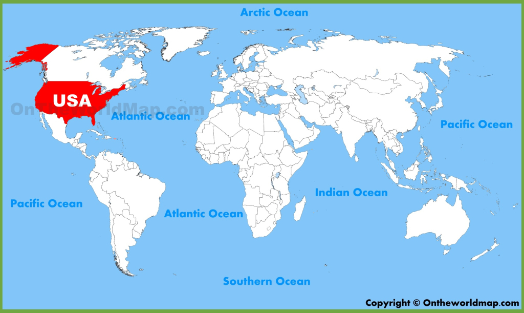 Usa Location On The World Map - Ontheworldmap | USA on Map of the World