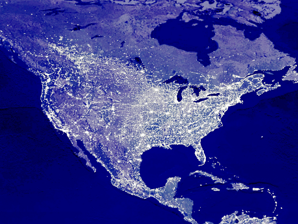 Usa Map At Night | Map of USA at Night