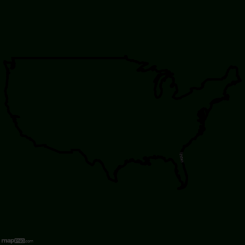 Usa Map Black Outline | Map Outline of USA Png