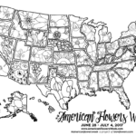 Usa Map Of State Flowers – Free Promotional Material For American | Coloring Pages Of Usa Map