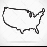 Usa Map Outline Lizenzfreies Vektorbild   Vectorstock | Map Of The USA Outline