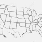 Usa Map Outline. United States Vector Blank Map. Us Line Map | Printable Map Outline Of USA