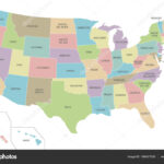 Usa Map Vector Illustration Isolated White Background Country | Map Of Usa In Spanish