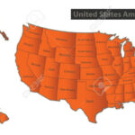 Usa Map With Alaska And Hawaii Orange Separate States Individual | Printable Map Of Usa With Alaska And Hawaii