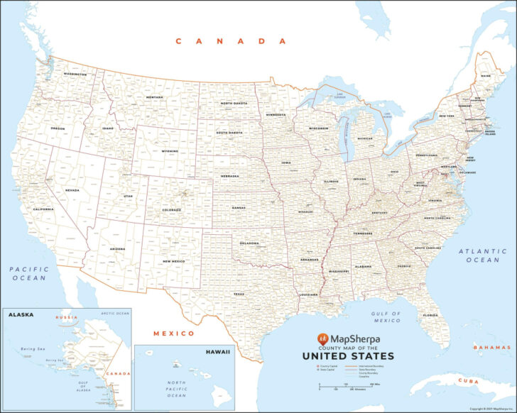 Map of USA by County