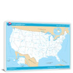 Usa National Atlas Rivers And Lakes Map, 2022   Canvas Wrap | Map Of USA With Lakes